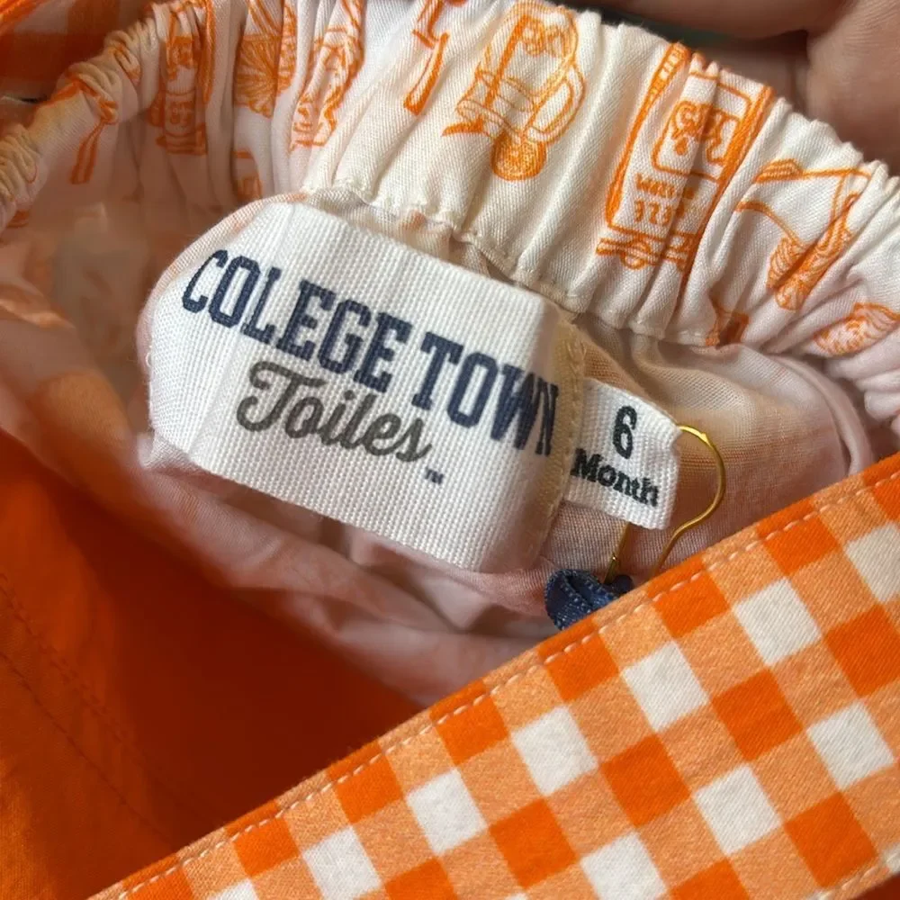 NEW Auburn tigers Orange Checkered Romper size 6 months